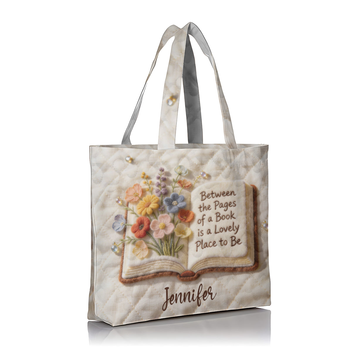 Custom Any Photo - Personalized Book Quilted Tote Bag