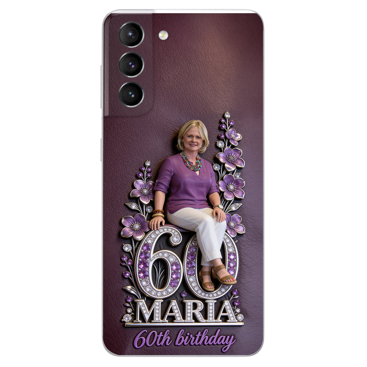 Custom Any Photo Perfect Gift For Mom, Grandma - Personalized Birthday 3D Embossed Leather Phone Case