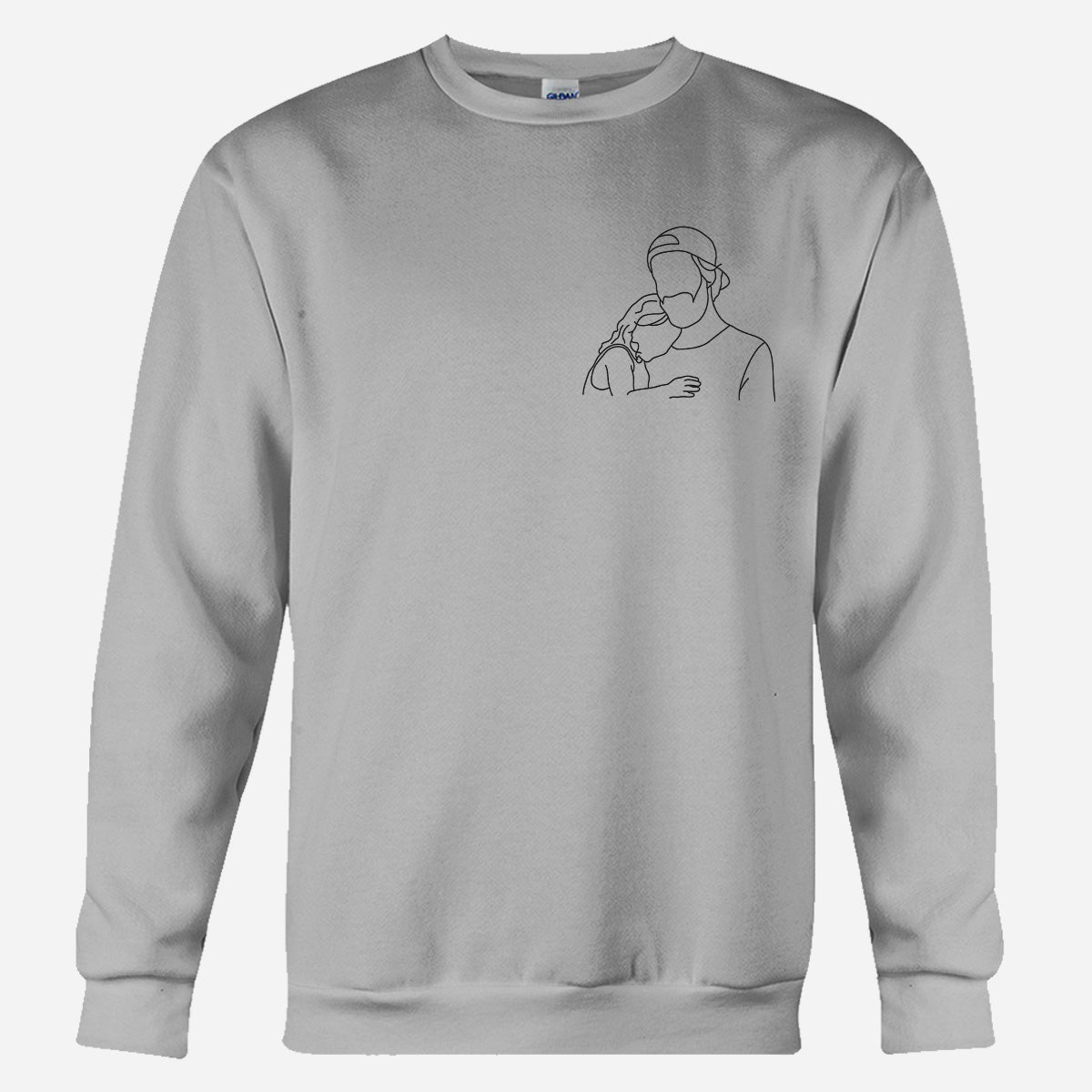 Custom Line Art - Personalized Father Embroidered Sweater