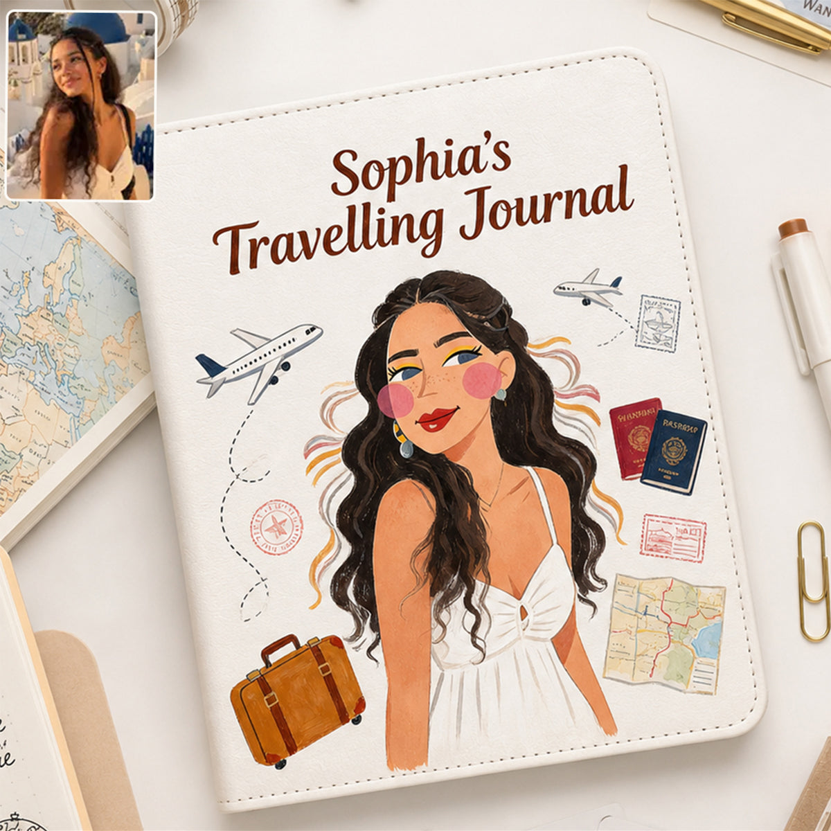 Custom Leather Travelling Journal - Personalized Travelling Leather Journal