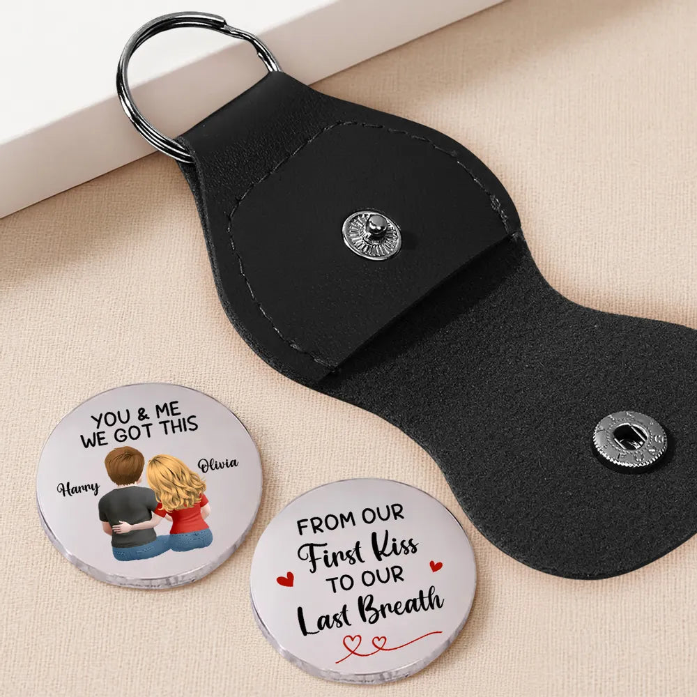Personalized Pocket Hug Token With Couple Hugging Back View Sweet Keepsake You & Me We Got This Unique Romantic Gift
