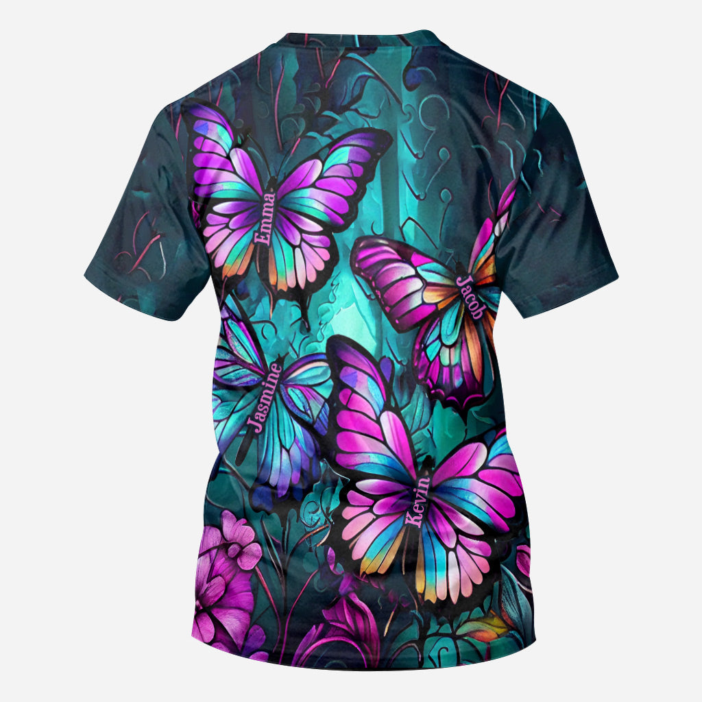 Grandma's Butterflies - Personalized Grandma All Over Shirt