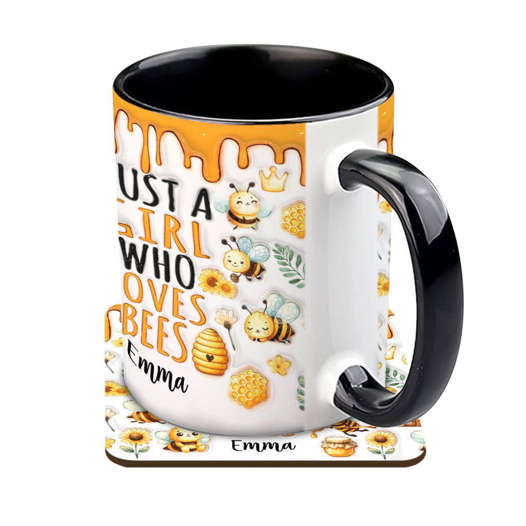 Just A Girl Who Loves Bees - Personalized Bee Accent Mug