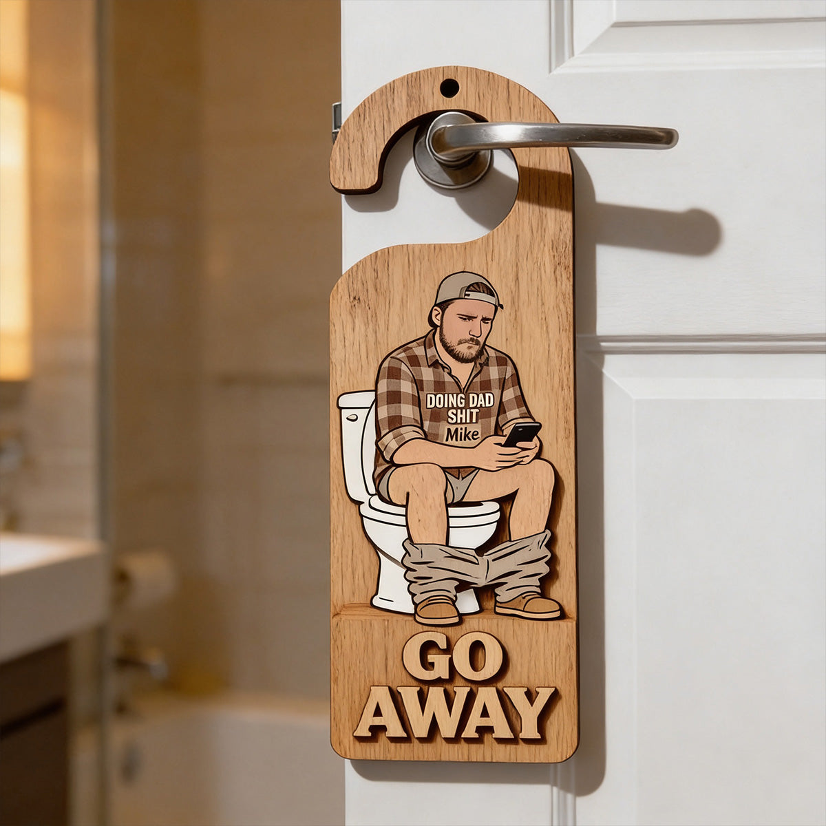 Doing Dad Sh*t - Personalized Father 2 Layered Wood Sign / Wood Plaque