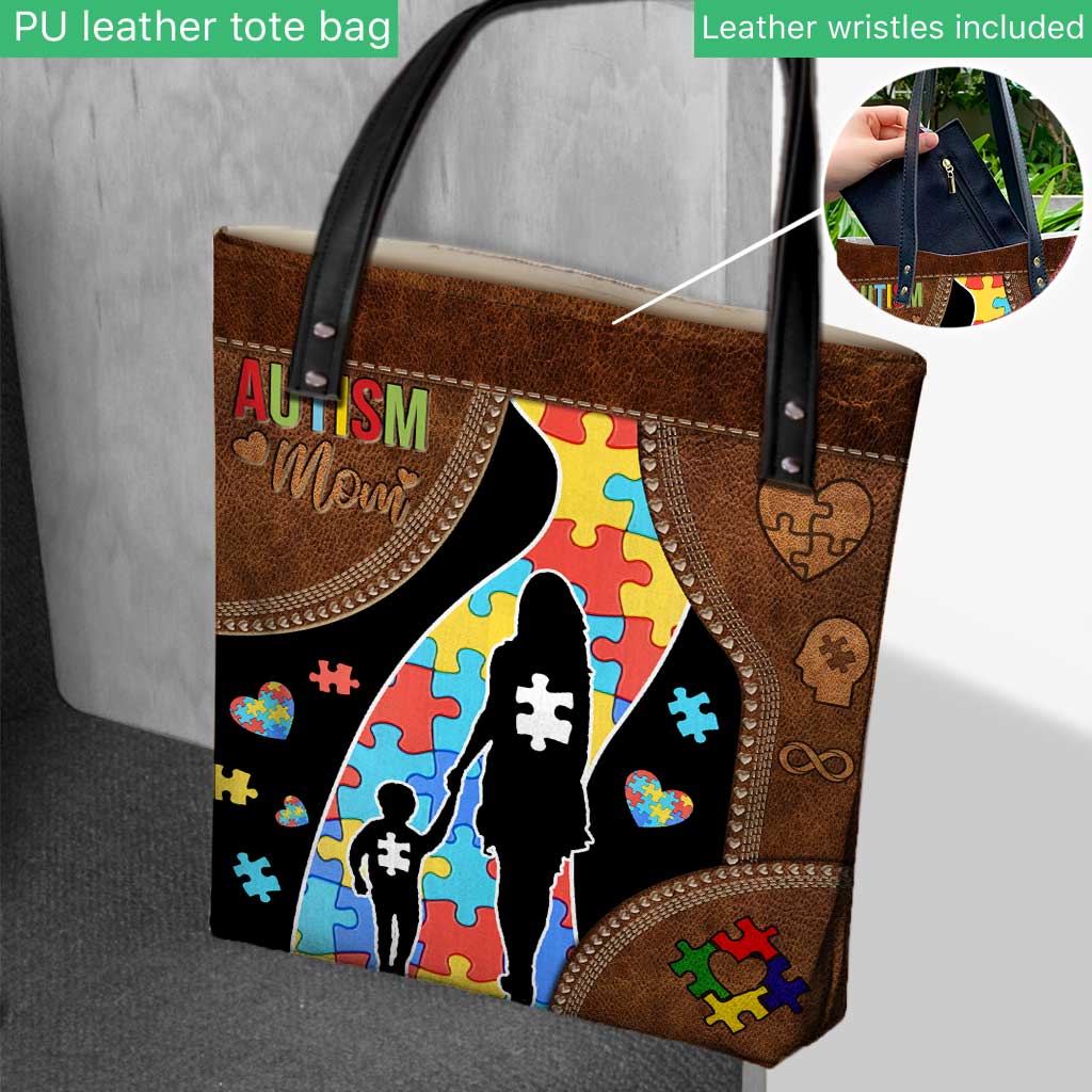 Autism Mom Never Walk Alone - Autism Awareness Tote Bag 0921