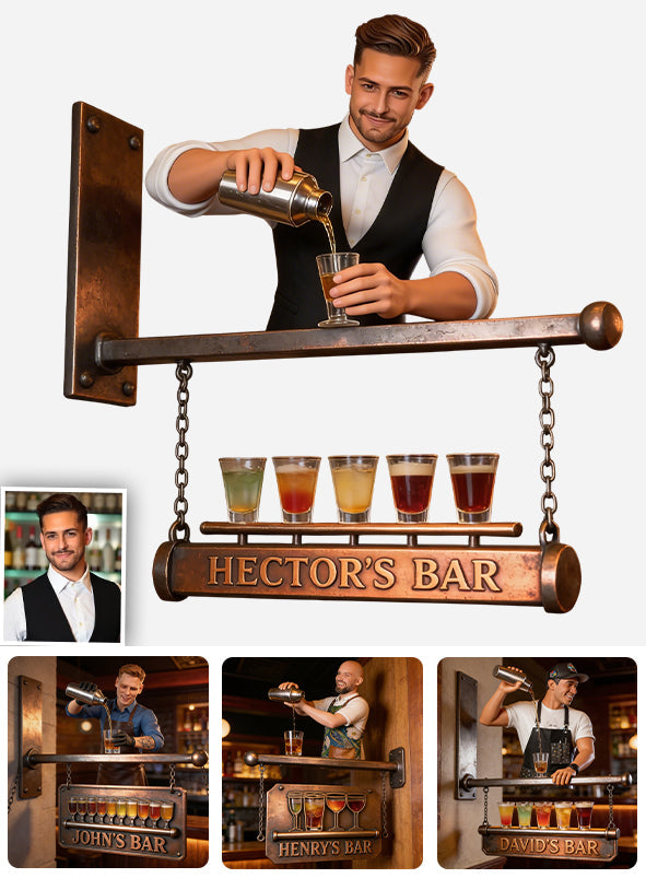 Custom Any Photo - Personalized Bartender Wooden Wall Mount Sign