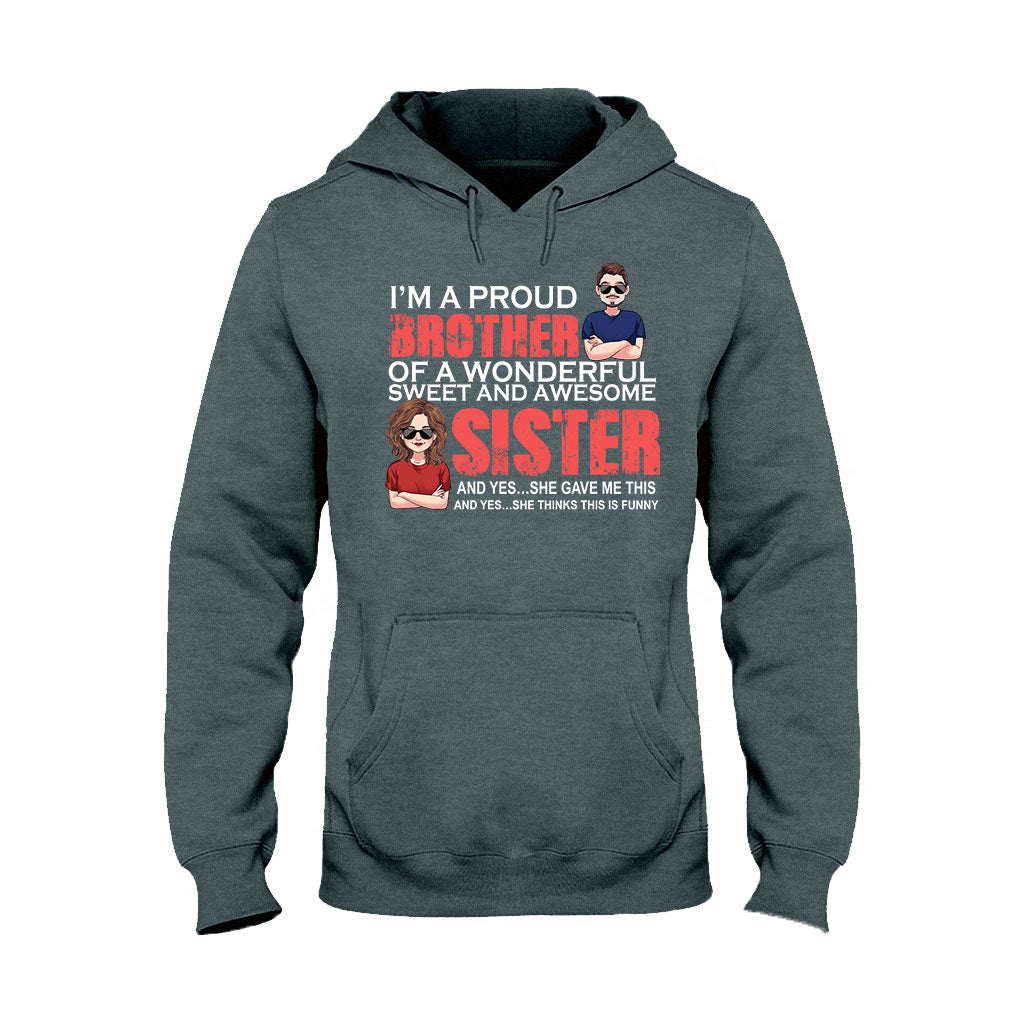 I'm A Proud Brother - Personalized Sibling T-shirt & Hoodie