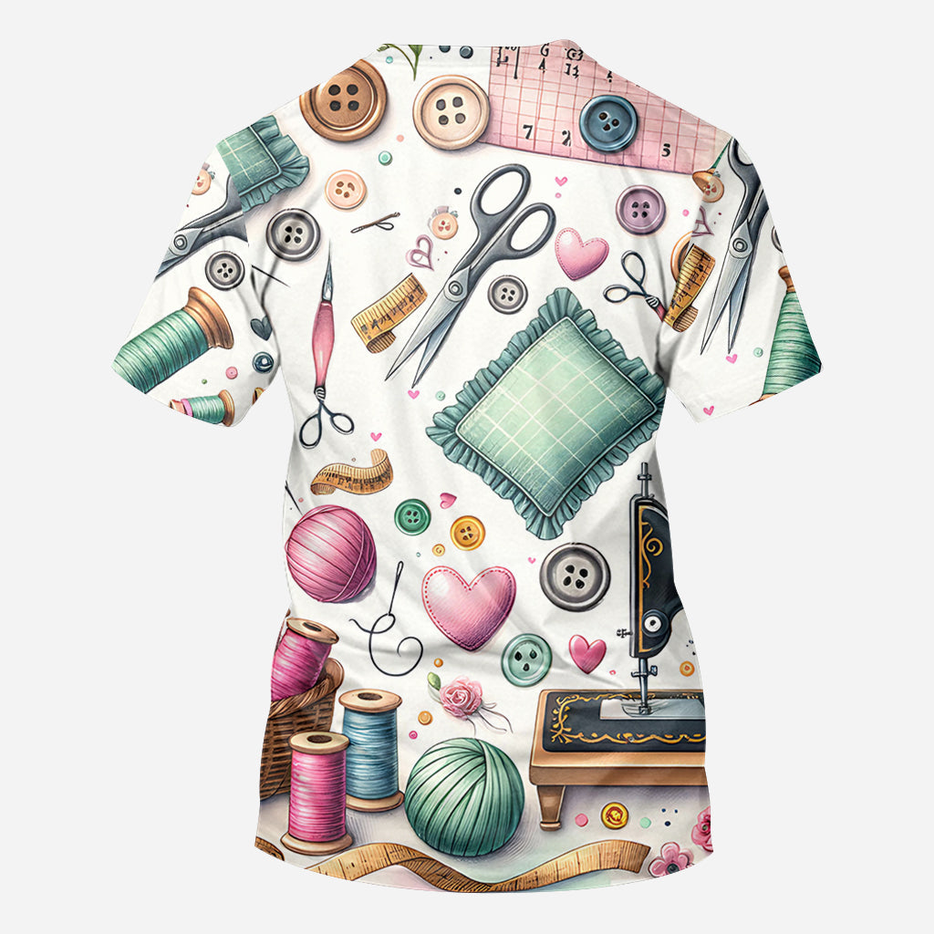 Just A Girl Who Loves Sewing - Personalized Sewing All Over Shirt