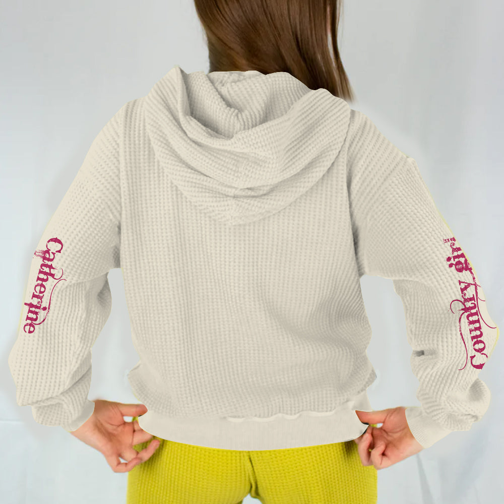 Country Girl - Personalized Hunting Waffle Hoodie