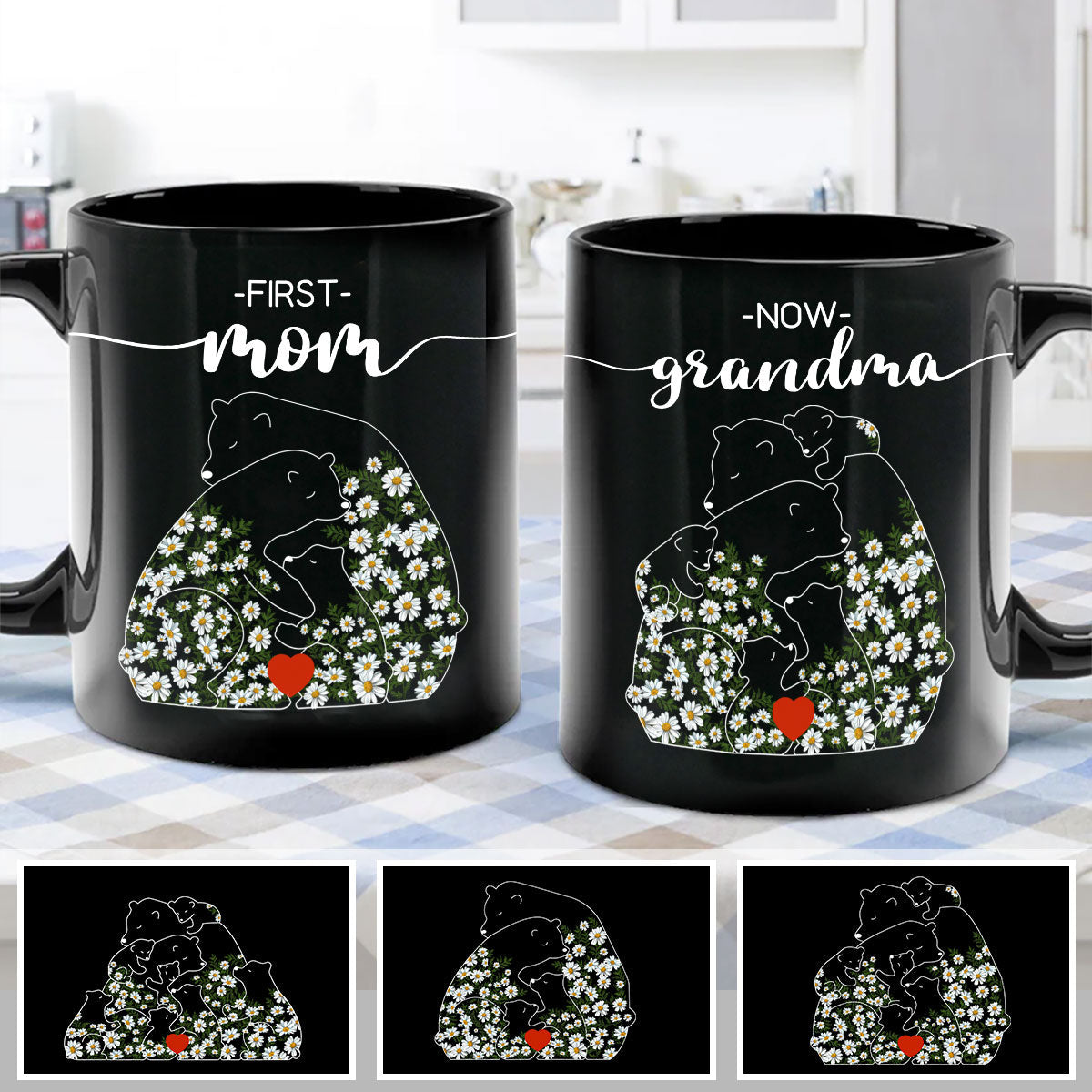 First Mom Now Grandma Bear Daisy - Personalized Grandma Mug
