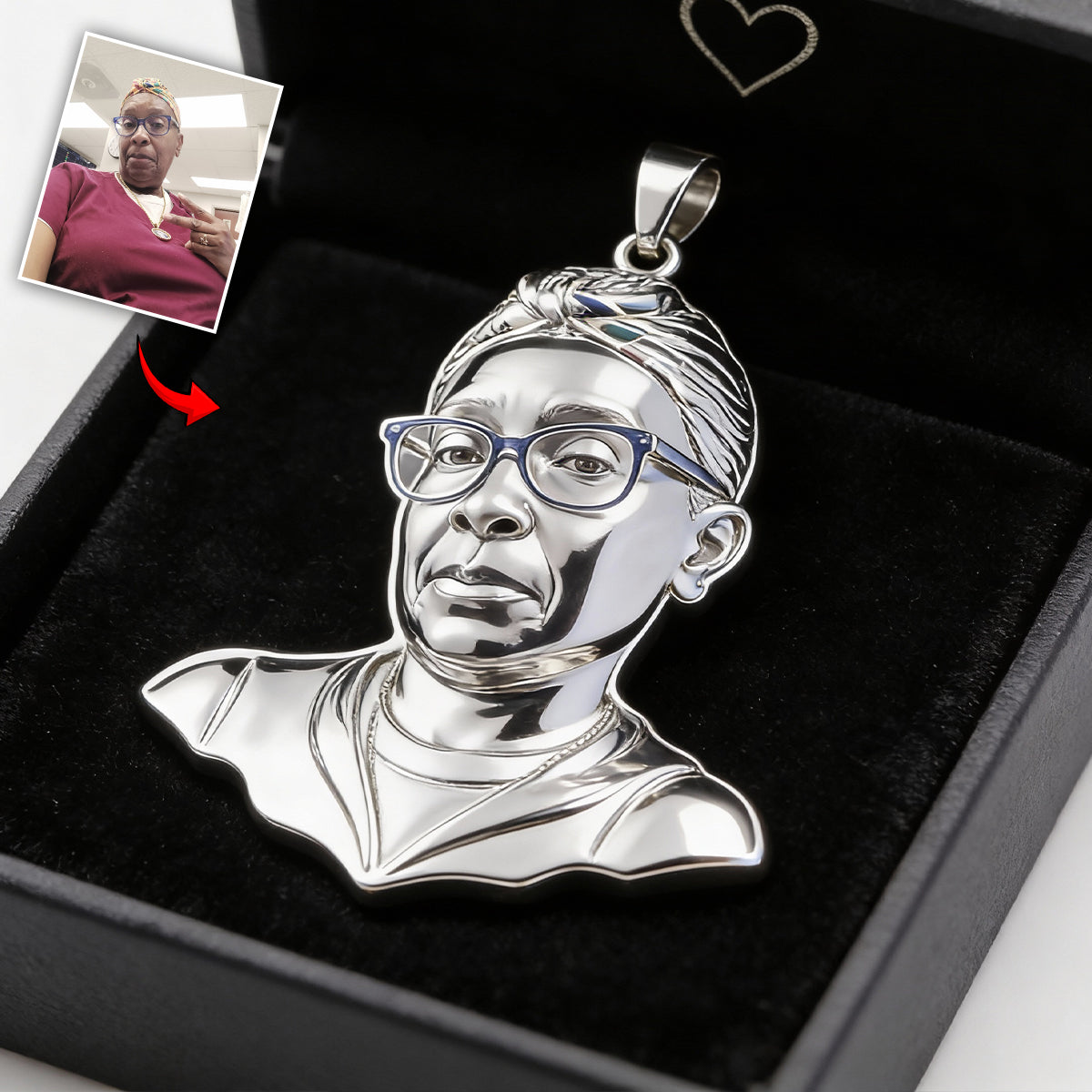 Firefighter, Police...Any Job - Any Photo - Personalized Firefighter Shaped Metal Pendant Necklace