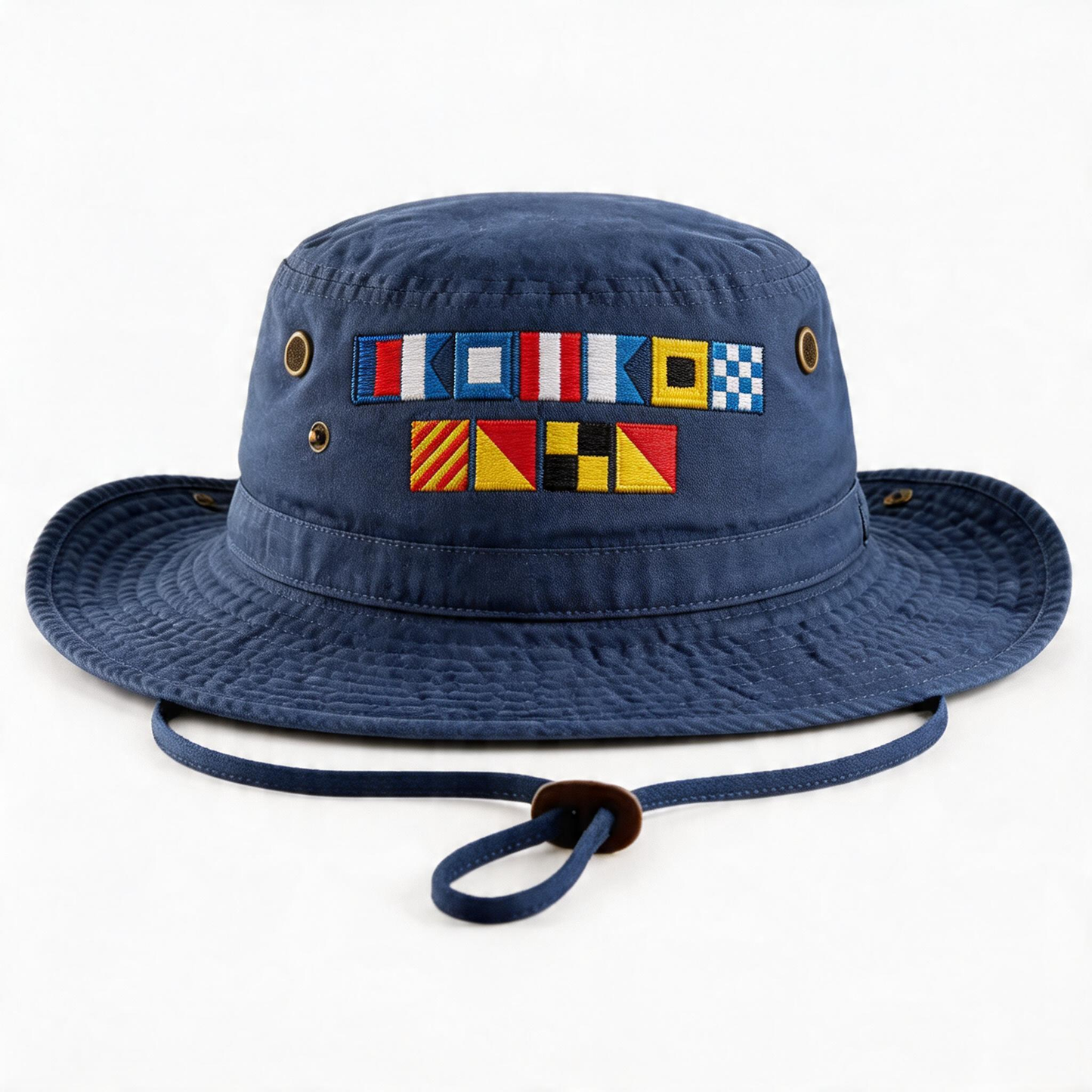 Personalized Wide Brim Sun Hat with Nautical Flag Patch for Beach & Travel - Unique Gift for Outdoor Lovers