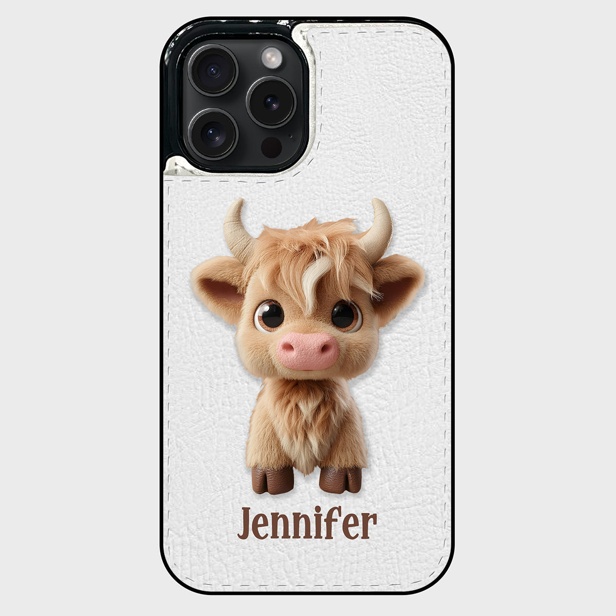 Cute Highland Cow - Personalized Highland Cow Foldable Wallet Phone Case