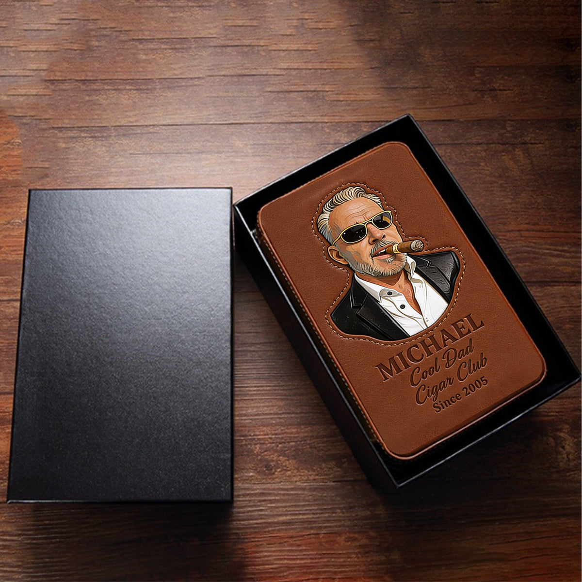Dad Loves Cigars - Personalized Father Travel Cigar Humidor Case