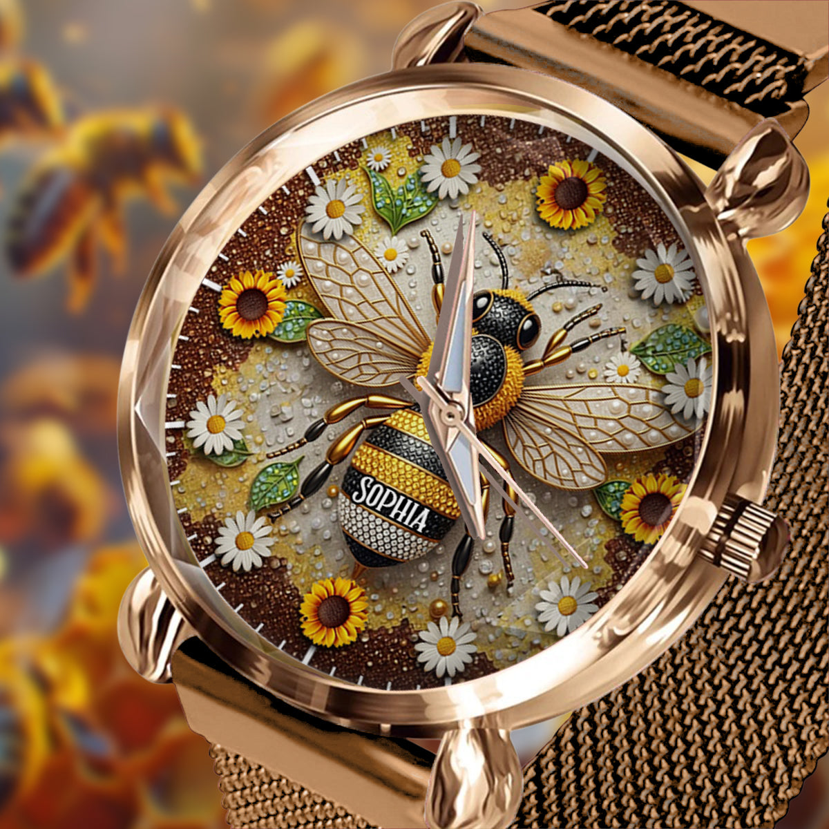 Daisy Bee - Personalized Bee Women Hand Watch