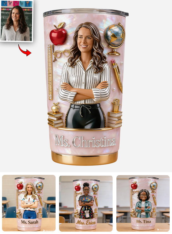 Custom Any Photo Love My Job - Personalized Teacher Tumbler