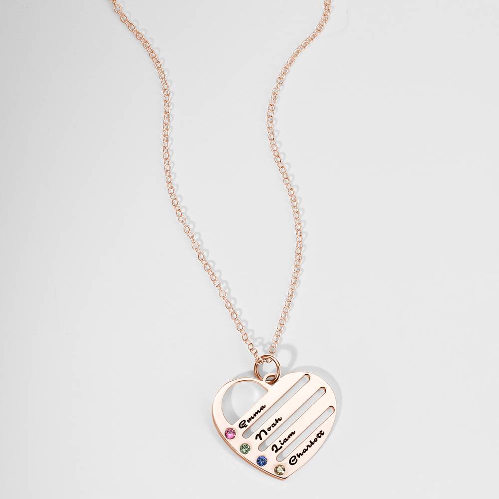 This Is Us - Personalized Family S925 Silver Birthstone Heart Name Necklace