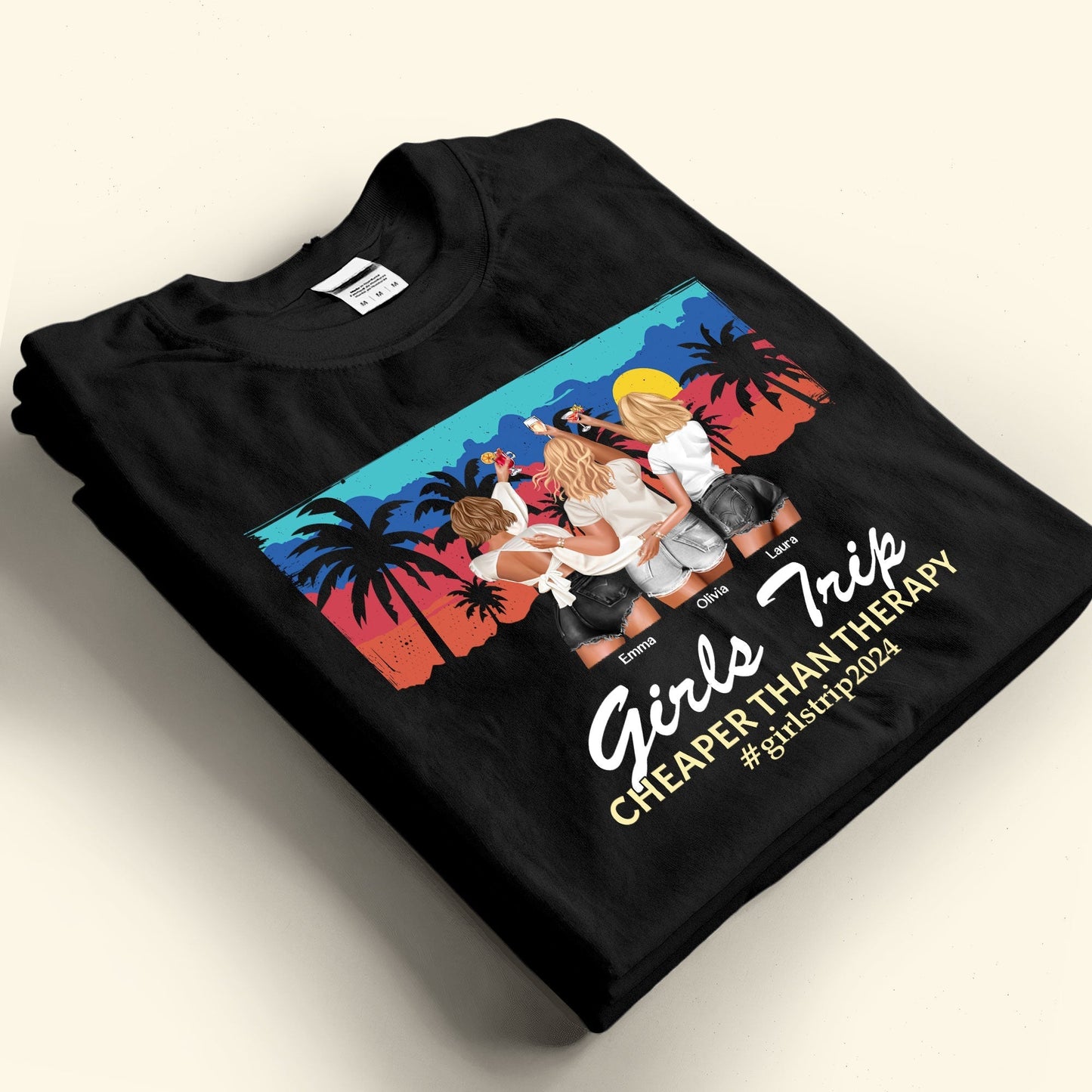 Girls Trip Classic Tee with Sunset Beach Vibes, Fun Style and Perfect Gift for Friends