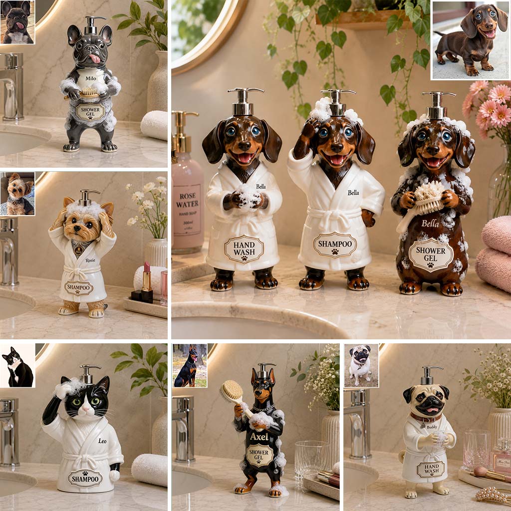 Any Photo Funny Pets - Personalized Dog Pump Dispenser