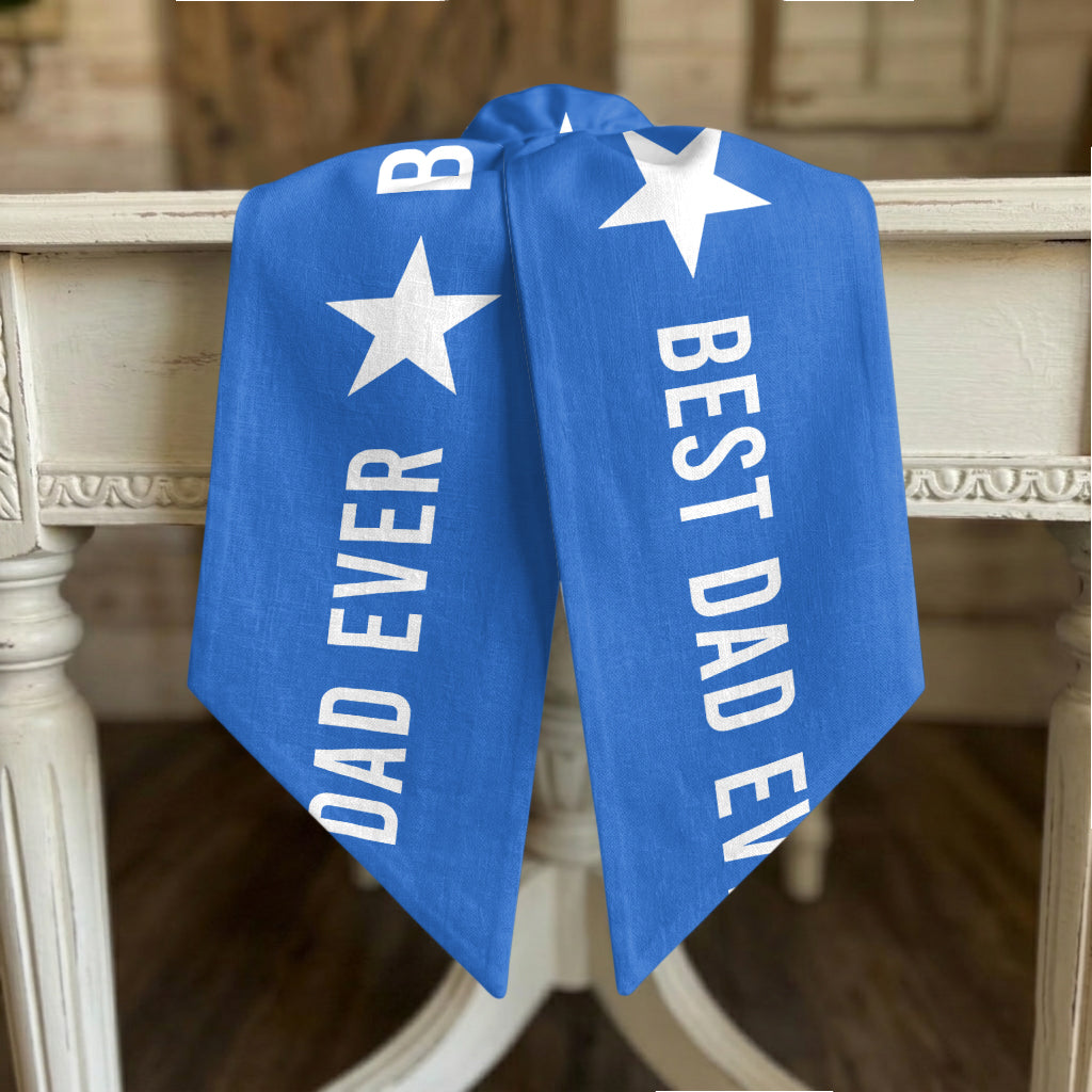 Giant Medal Funny World's Best Dad Custom Photo - Personalized Father Shaped Wood Sign With Sash