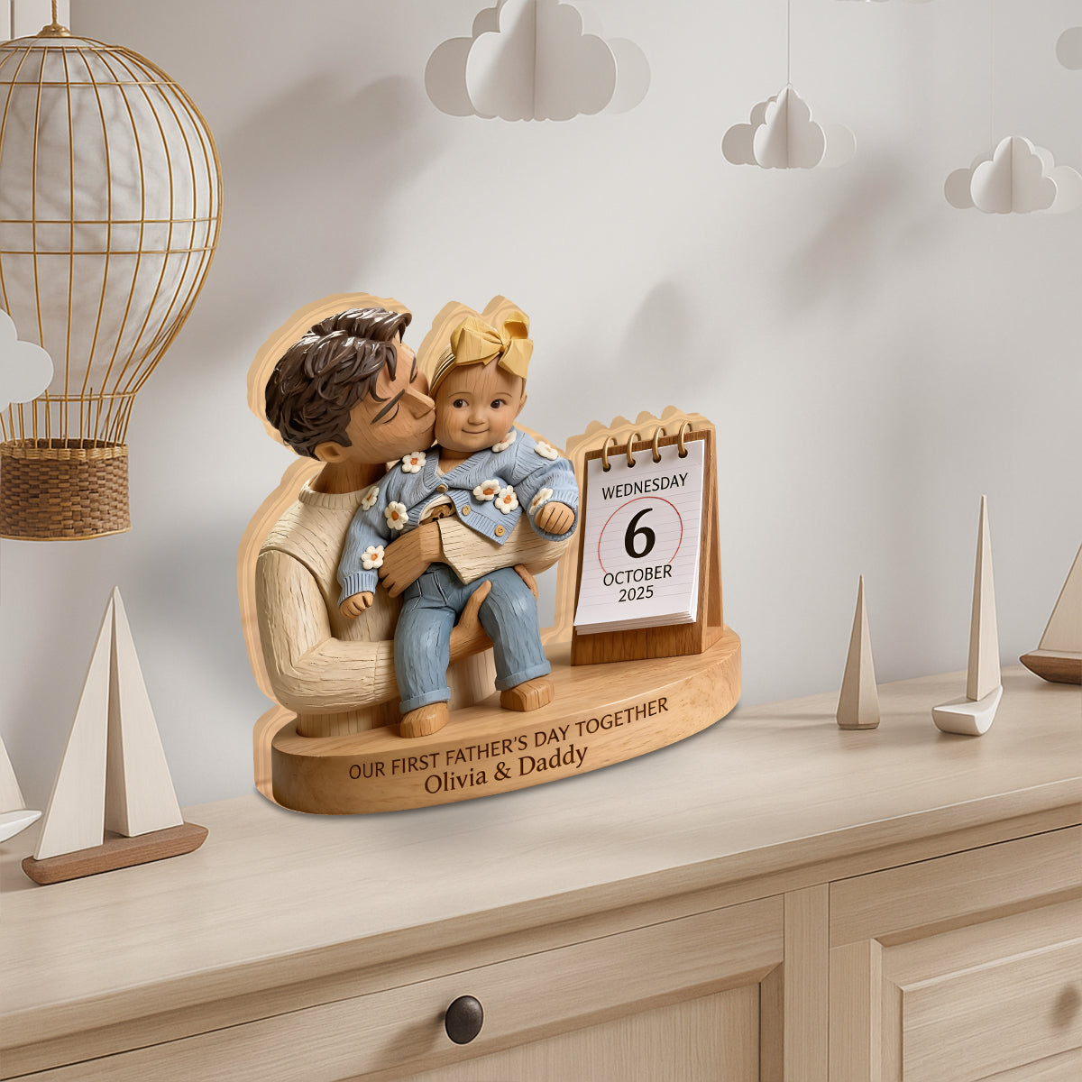 First Father's Day Gifts - Personalized Father Custom Shaped Wood Plaque
