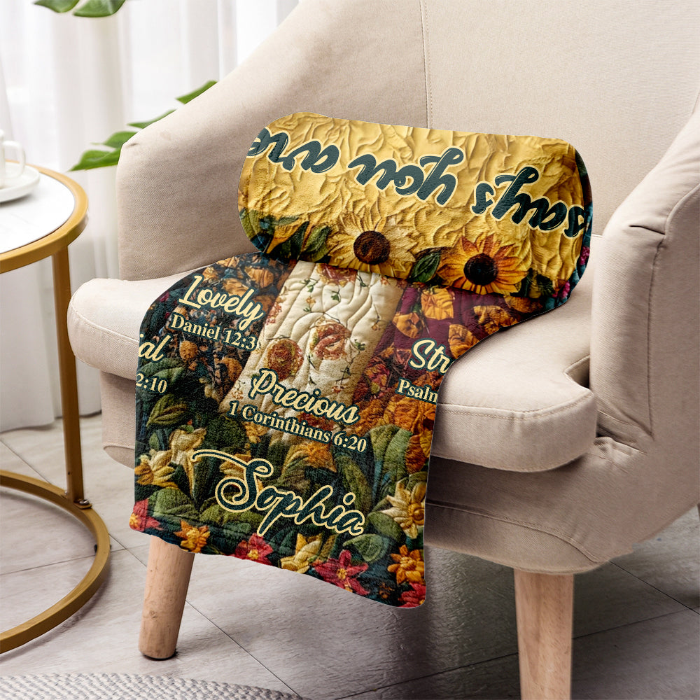 God Says You Are - Personalized African American Blanket