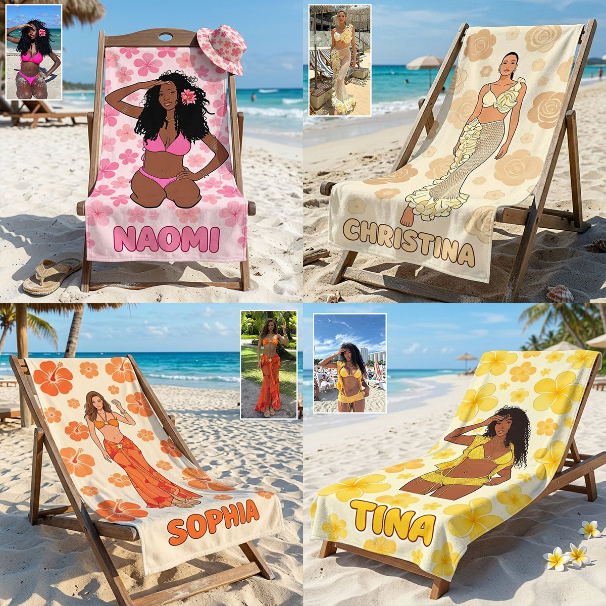 Custom Any Photo, Any Flower - Personalized Flower Lover Quick-dry Beach Towel/ Bath Towel
