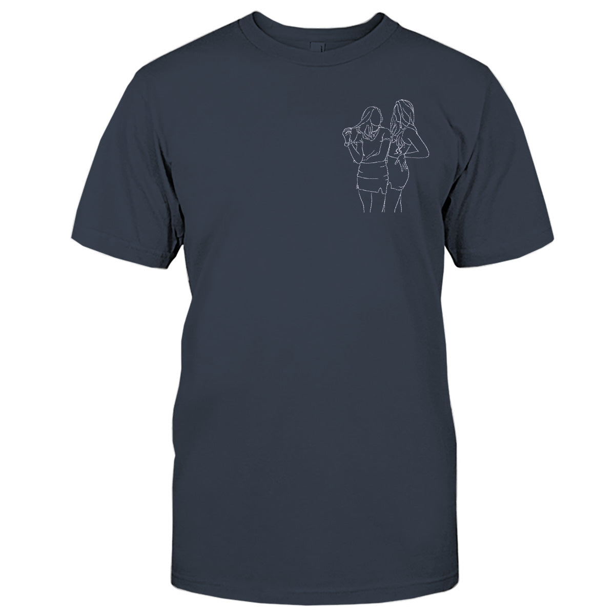 Custom Line Art - Personalized granddaughter Embroidered T-shirt