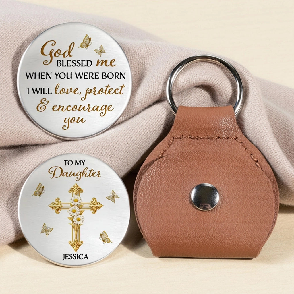 Personalized Pocket Hug with Faith Message and Cross Design, Unique Gift for Daughter, A Daily Reminder of Love and Protection
