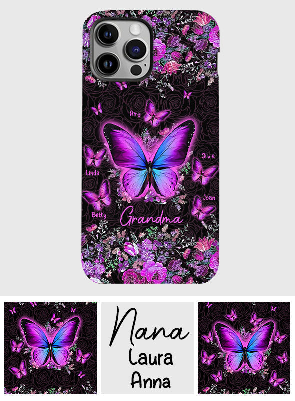 Grandma's Butterflies - Personalized Grandma Full Print Phone Case