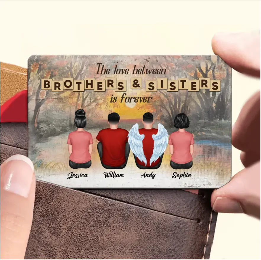 Personalized Brothers & Sisters Forever Poster or Canvas, Keychain, Plaque, Ornament, Wallet Card - Perfect Gift for Siblings, Memorial Keepsake