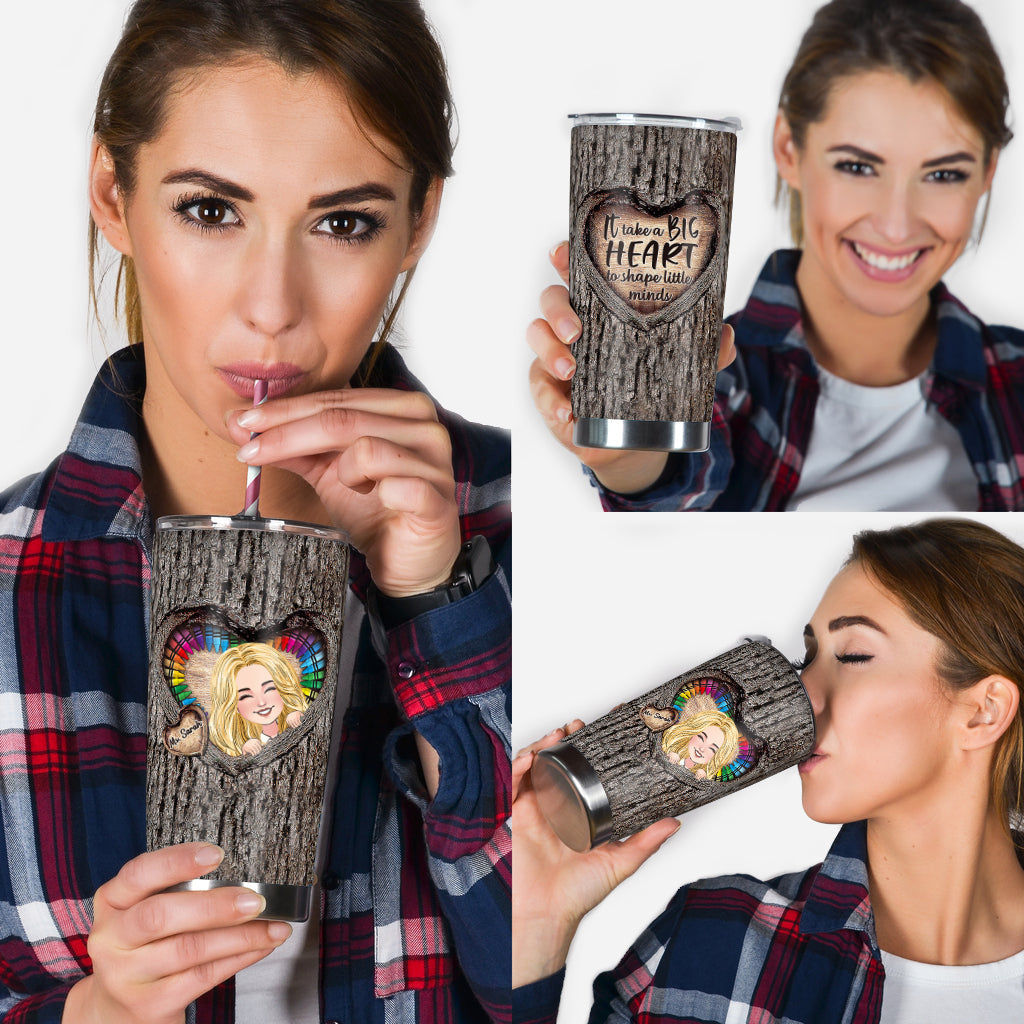 It Takes A Big Heart - Personalized Teacher Tumbler