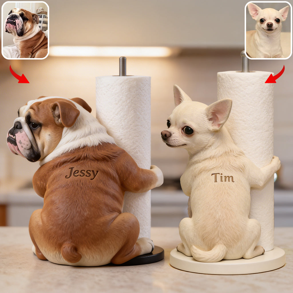 Custom Pet Photo - Personalized Dog Paper Towel Stand