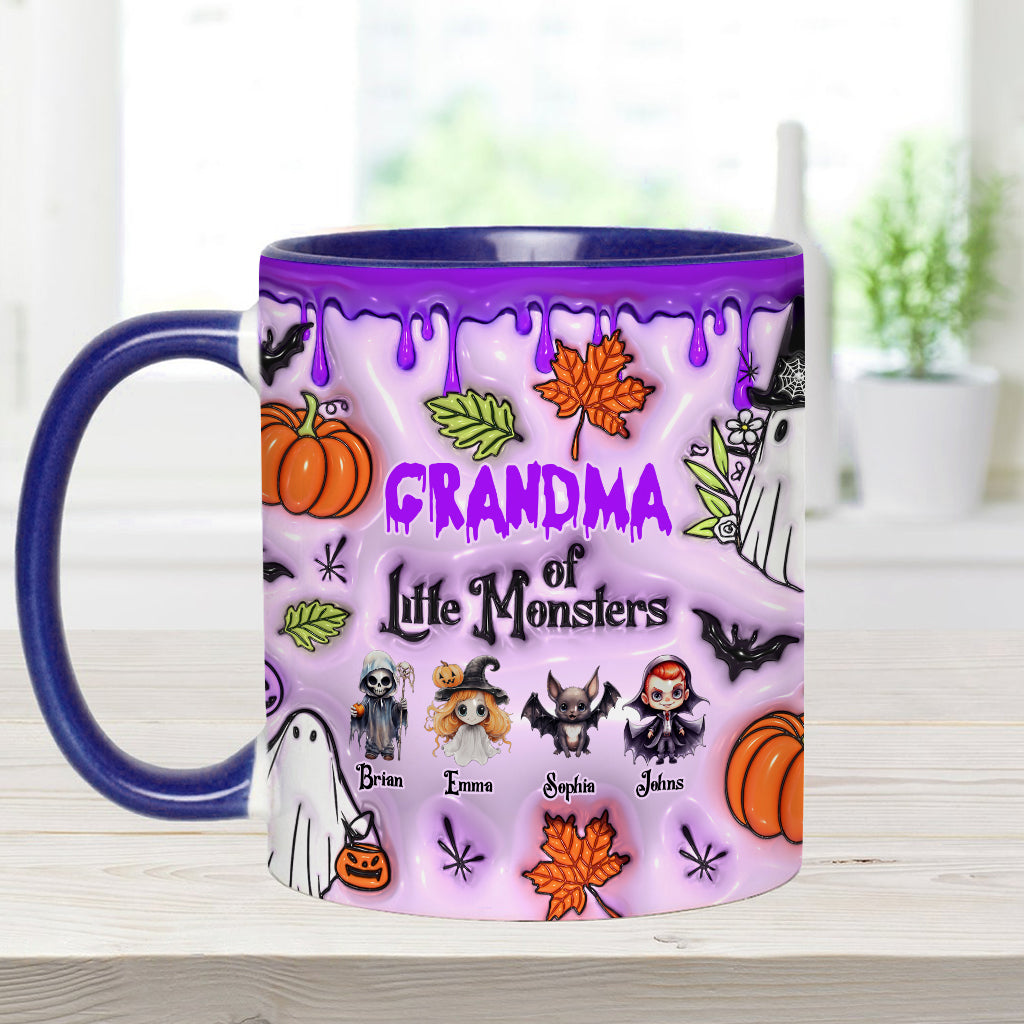 Grandma Of Little Monsters Any Title - Personalized Grandma Accent Mug