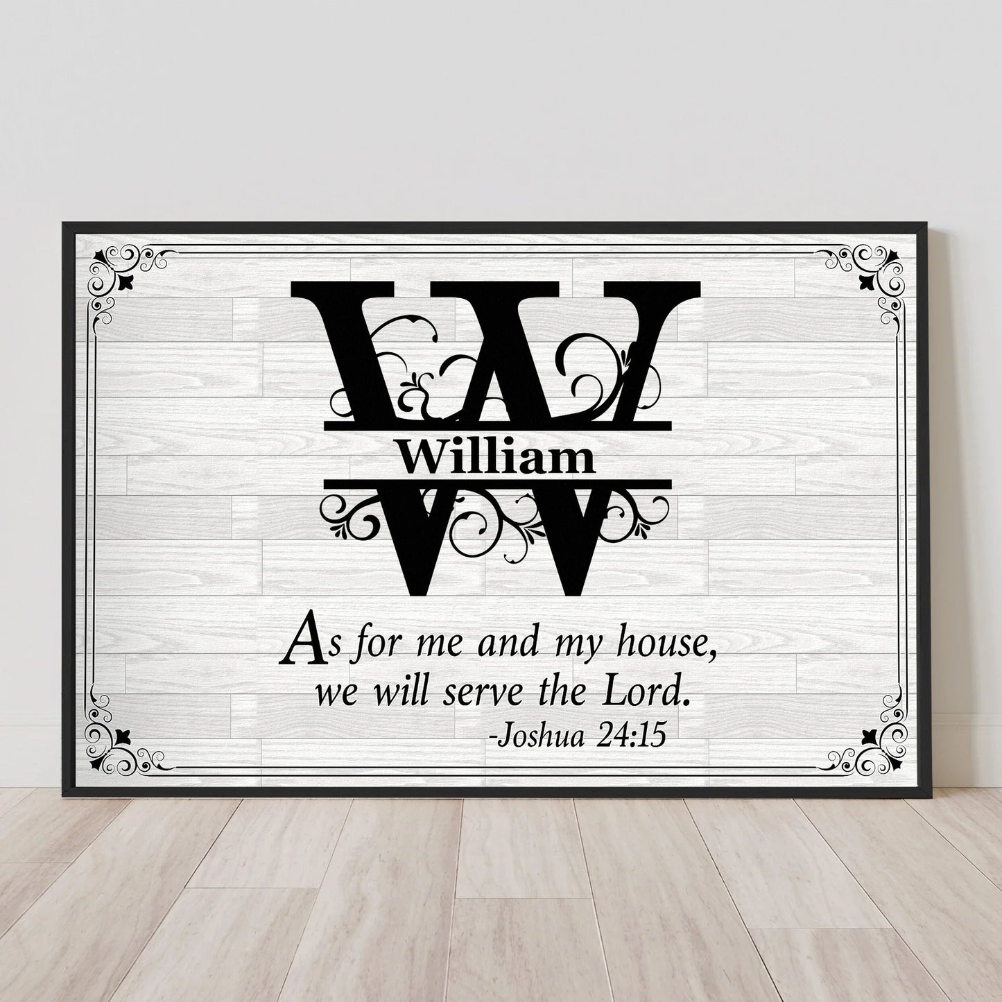 Poster with Monogram Scripture, Modern Farmhouse Wall Art for Entryway, Meaningful Home Blessing, Unique Gift for Parents