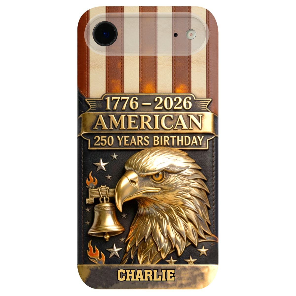 250th Anniversary - Personalized Bald Eagle Leather Phone Case