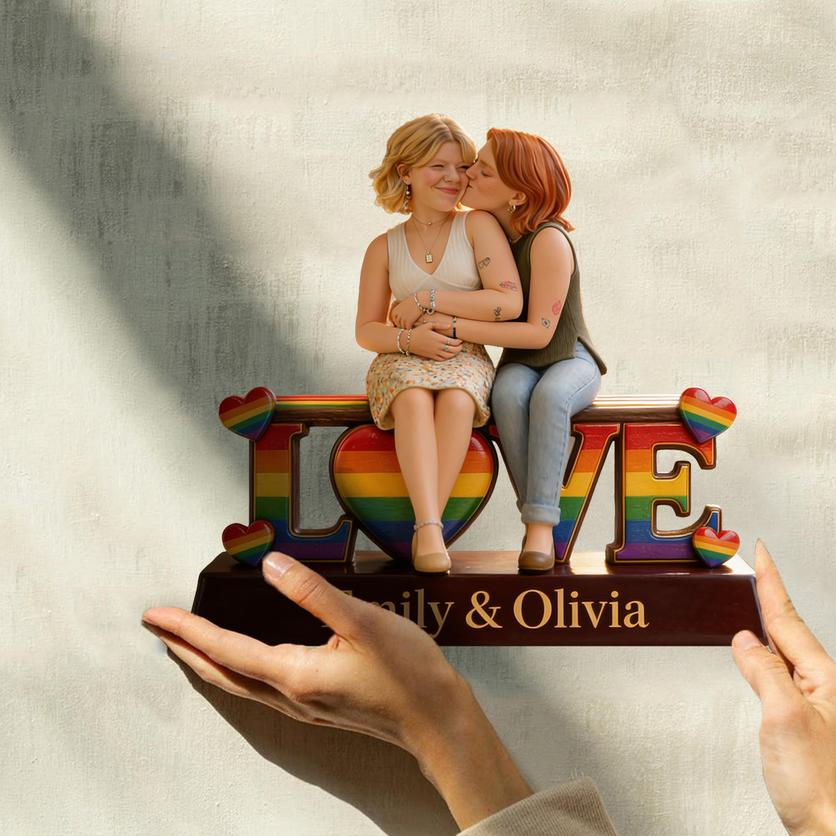 Happy Pride Month - Personalized LGBT Support Custom Shaped Wood Plaque