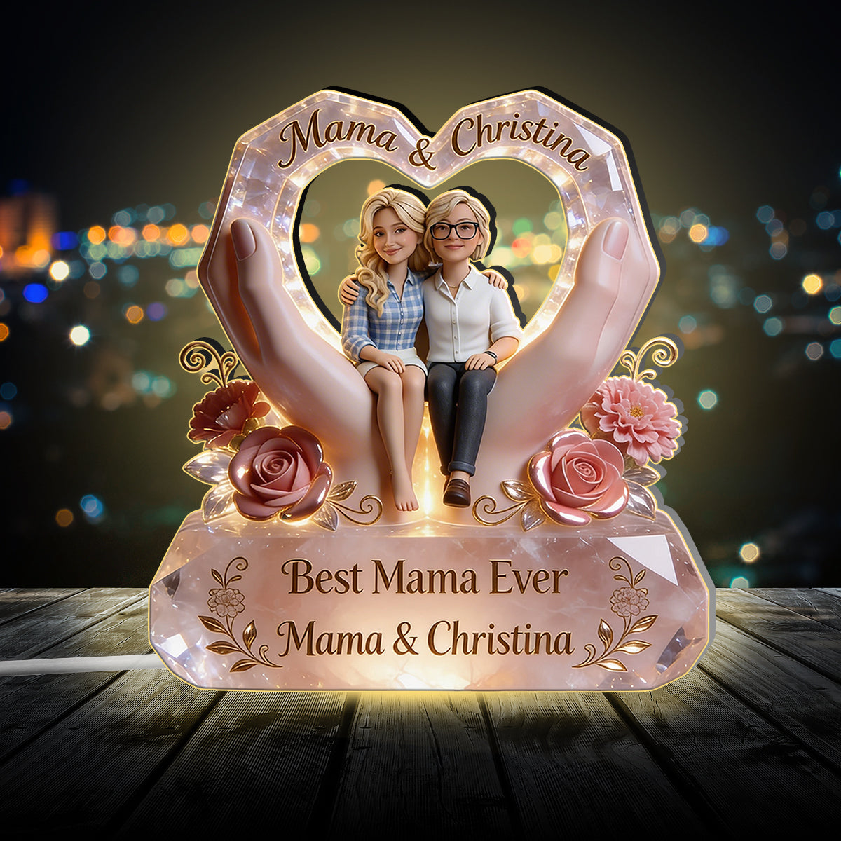 Happy Mother's Day - Personalized Mother Acrylic LED Night Light