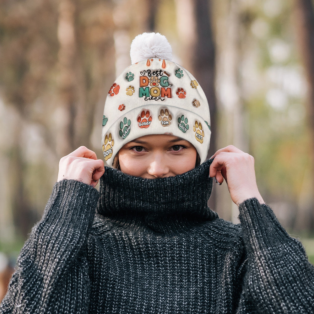 Best Dog Mom Ever - Personalized Dog Beanie Hat