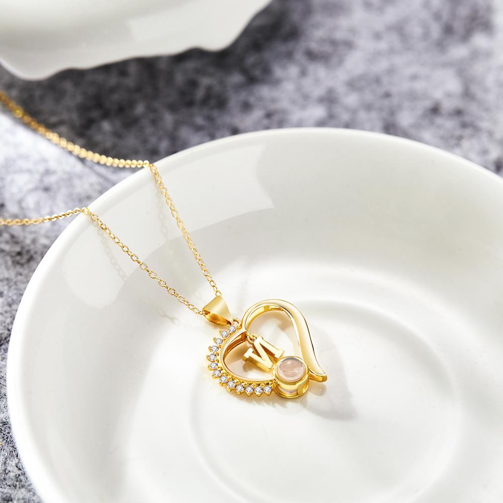 Gift for who lost a loved one - Personalized Letter Heart Projection Charm