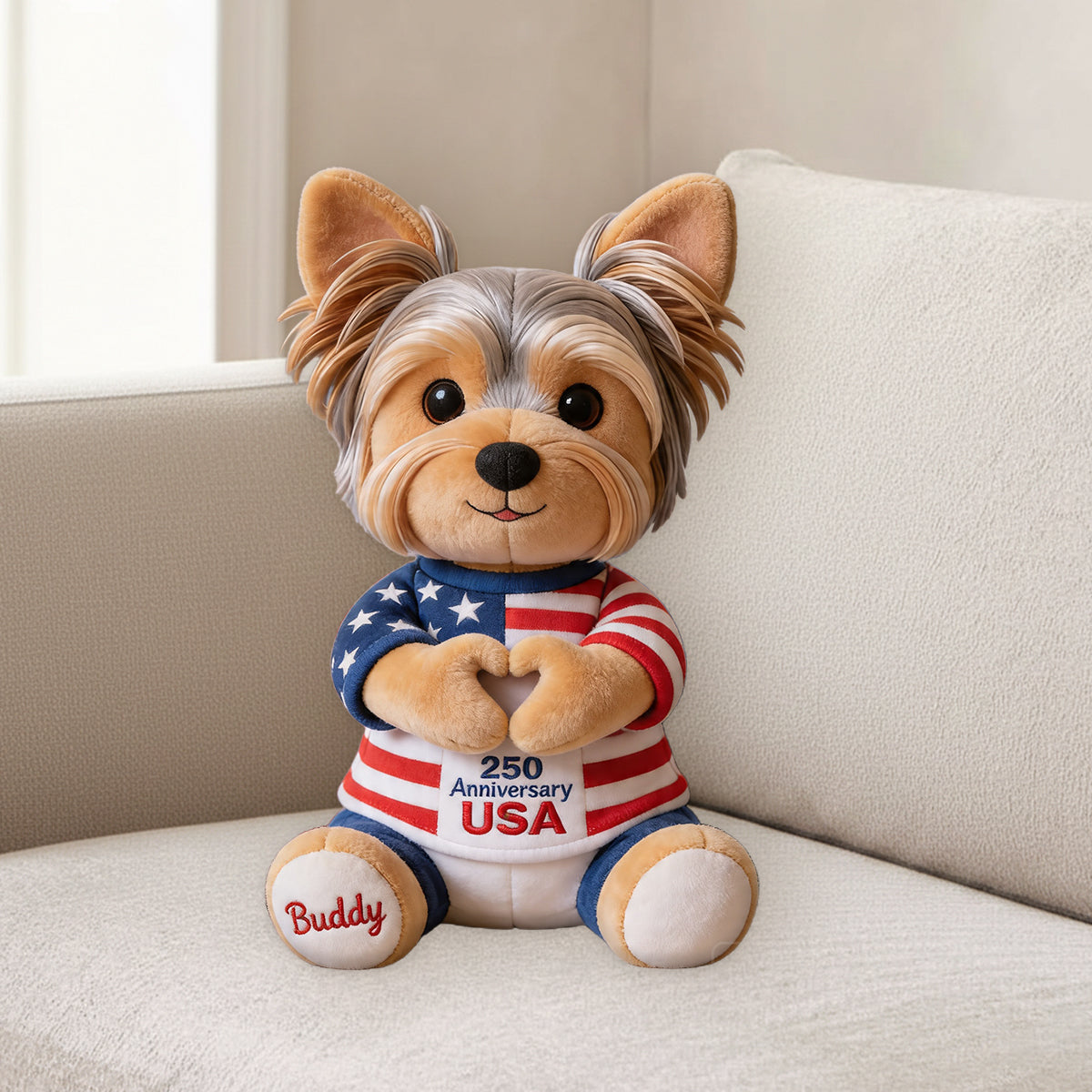 250 Anniversary Cute Pet - Personalized Dog Premium Faux Fur Pillow