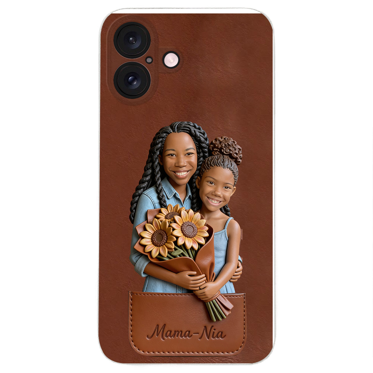 I Love You - Personalized Mother 3D Embossed Leather Phone Case