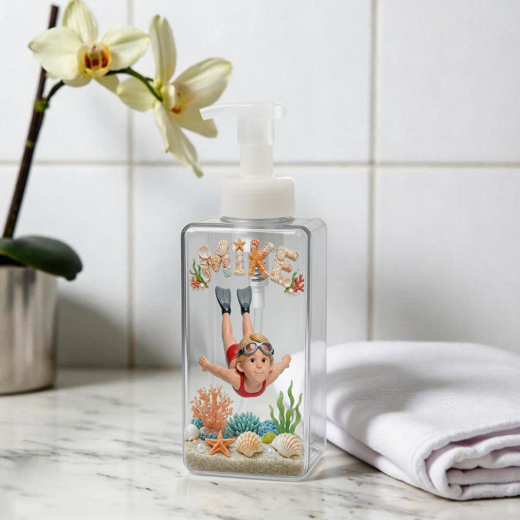 Funny Gift, Swim In The Bottle - Personalized Kid Pump Dispenser
