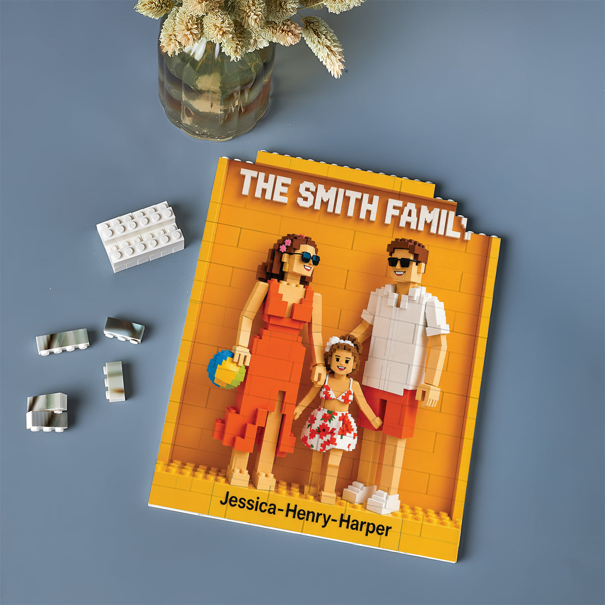 Custom Any Photo - Personalized Family One-sided Vertical Rectangle Building Brick Blocks
