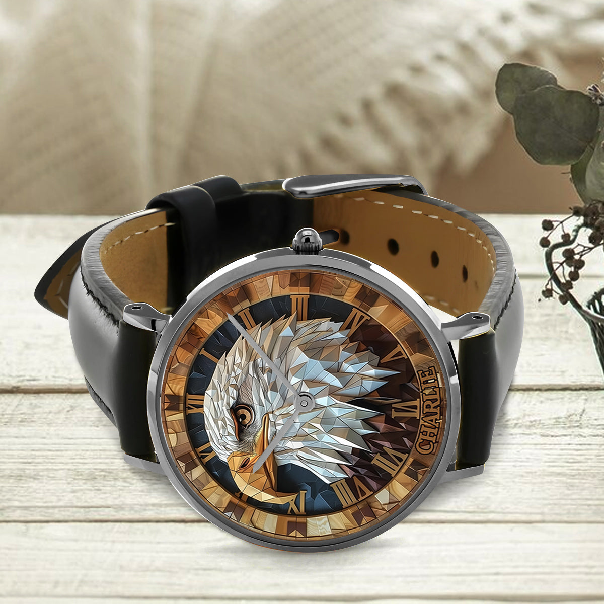 Geometric Eagle - Personalized Bald Eagle Hand Watch