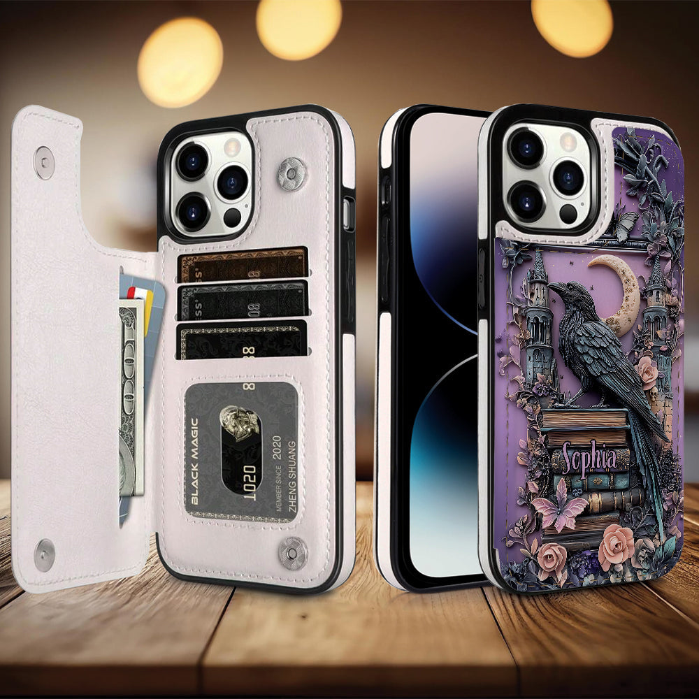Dark Academia Book Reader - Personalized Book Foldable Wallet Phone Case