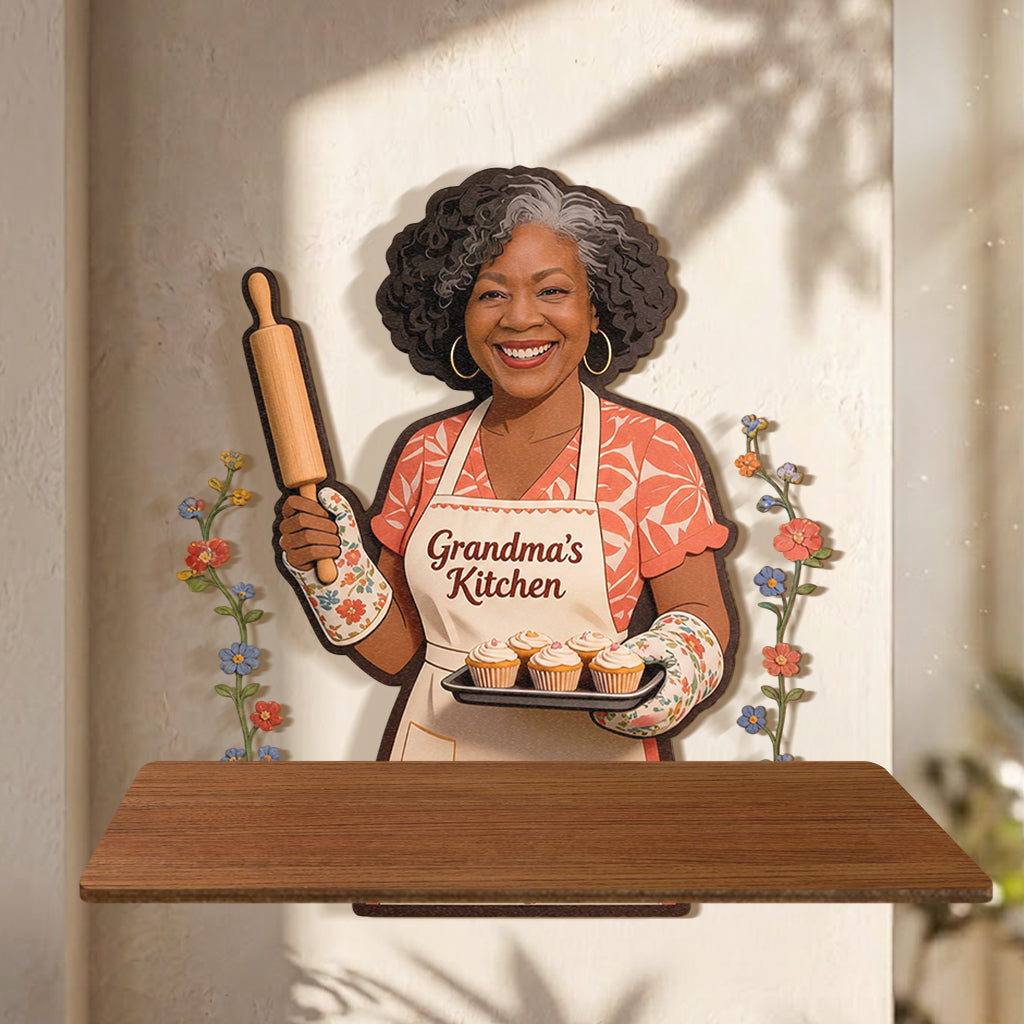 Love Baking - Personalized Baking Wooden Floating Shelf