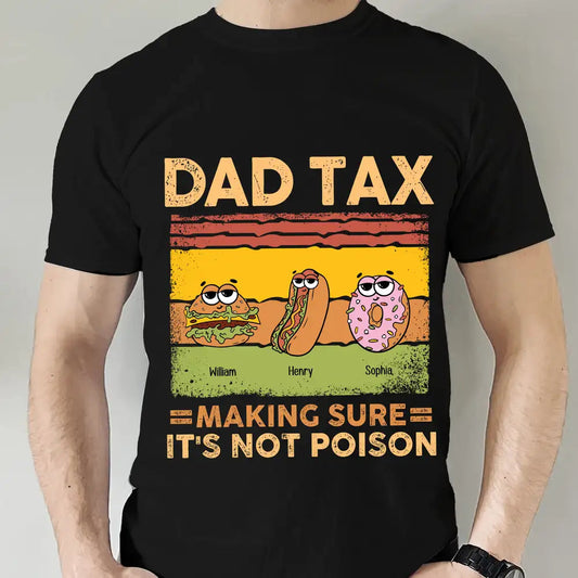 Funny Father’s Day Classic Tee – Personalized Donut, Burger & Hotdog with Kids' Names