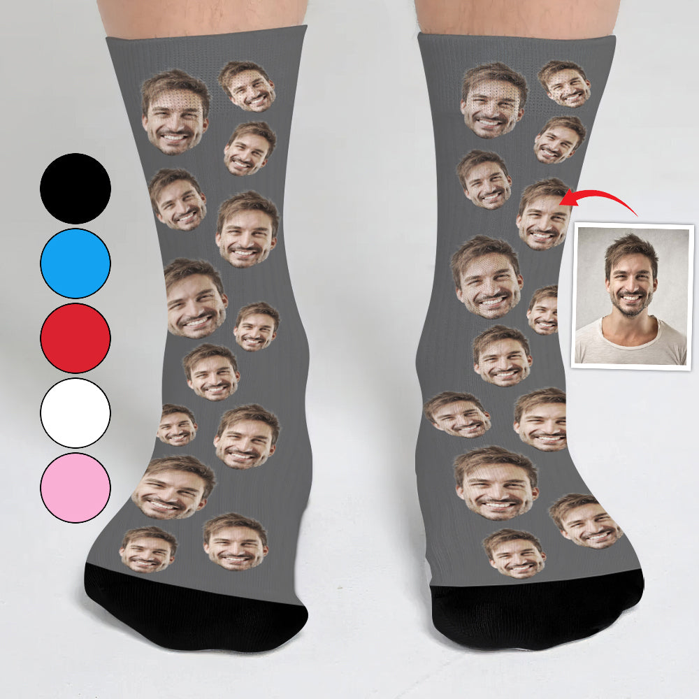 Custom Face - Personalized Step Dad Socks