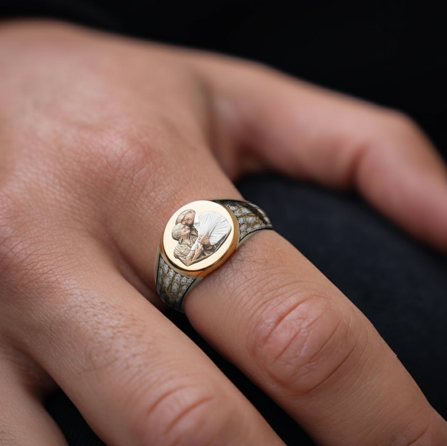 Happy Valentine's Day - Personalized Couple Signet Ring